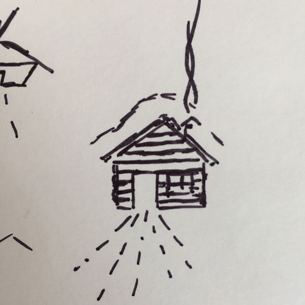 logo sketch - Crosscut Warming Hut No. 5